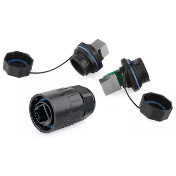 Wire Connector RJ45 Alcasa IC06-R102 Black Copper Plastic Silica Gel