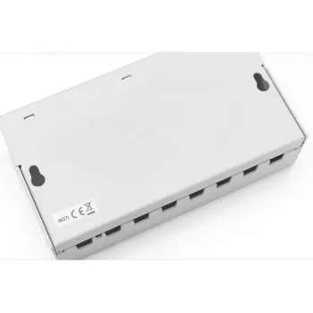 Patch panel DIGITUS Desktop modular blank, shielded, 8-port, steel, grey, wall-mount