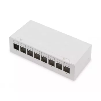 Patch panel DIGITUS Desktop modular blank, shielded, 8-port, steel, grey, wall-mount