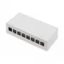 Patch panel DIGITUS Desktop modular blank, shielded, 8-port, steel, grey, wall-mount