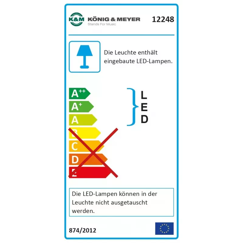 Music Stand Light König & Meyer 12248-000-55 LED Battery AC Black