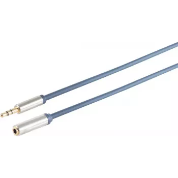 ShiverPeaks 3.5mm audio cable with chrome metal slim connector, gold contacts, 3.00 m