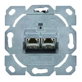 Socket-outlet RJ-45 Telegärtner J00020A0529 Metallic 2 modules Category 6a