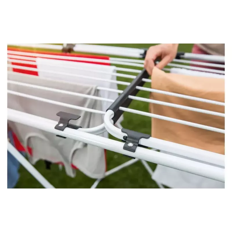 Floor-standing drying rack VILEDA Doble 157246 — aluminium & steel, 22 m drying space, foldable, 209 cm length