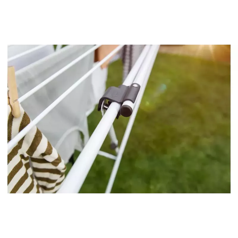 Floor-standing drying rack VILEDA Doble 157246 — aluminium & steel, 22 m drying space, foldable, 209 cm length
