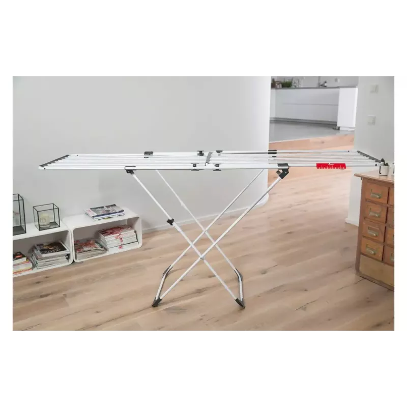 Floor-standing drying rack VILEDA Doble 157246 — aluminium & steel, 22 m drying space, foldable, 209 cm length