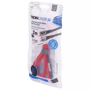 Charging cable TROIKA SPEEDY XL Red — durable USB charging cable, model CBL20/RD