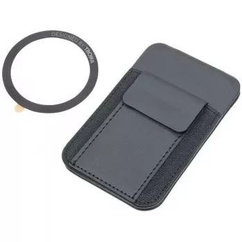 Card holder TROIKA CCM25/BK leather compact wallet, slim design, black