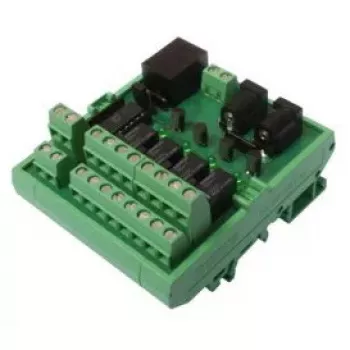 Relais box serial converter/repeater/isolator, ONLINE USV-Systeme CON_R_AUX, 12 V, 500 mA, 68×45×78 mm, 0.1 kg, black/green
