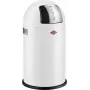 Trash can Wesco Pushboy Jr. 22 l, white matte — pedal-less push lid, compact kitchen bin