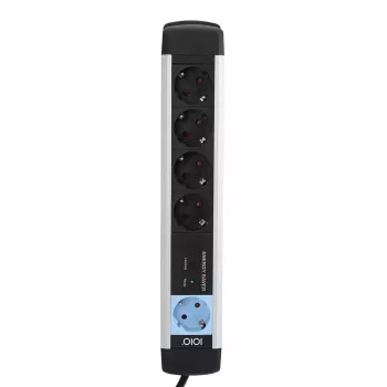 Power Extension Olympia MS 2500 1.5m 5 AC Outlets Indoor Black Silver