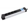 Power Extension Olympia MS 2500 1.5m 5 AC Outlets Indoor Black Silver