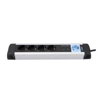 Power Extension Olympia MS 2500 1.5m 5 AC Outlets Indoor Black Silver