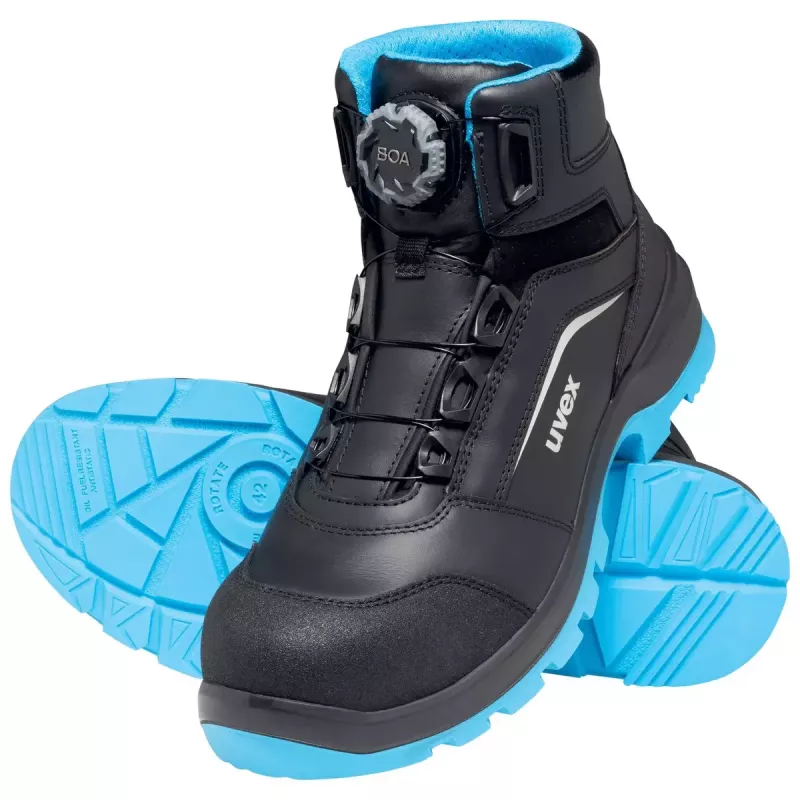Safety Boots Uvex xenova BOA S1P Unisex Adult Black Blue Leather PU