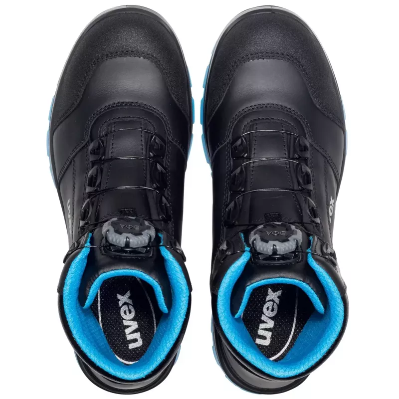 Safety Boots Uvex xenova BOA S1P Unisex Adult Black Blue Leather PU