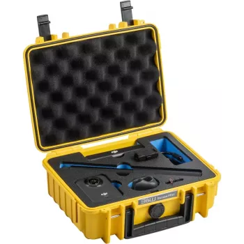 Hard carrying case b&w international PP.41 for DJI Osmo 360 — waterproof, durable, yellow