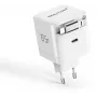 GaN Charger 65W by RealPower, 65 Watt, Dual USB-C ports, white