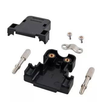 Wire connector EFB Elektronik 29520.1 — D-sub 15-pin, plastic, black, outer Ø 8 mm, 31×32 mm