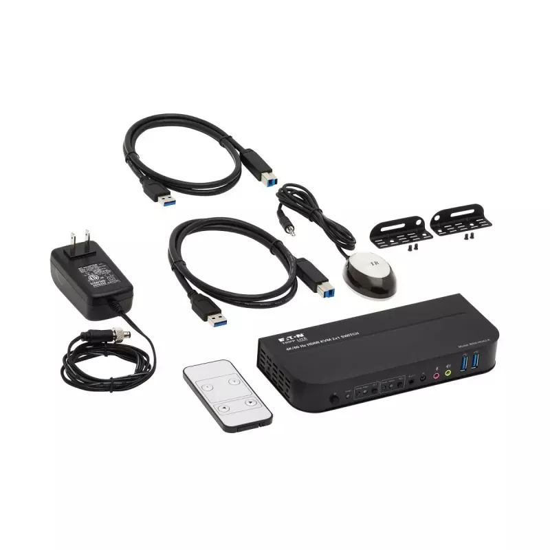 KVM switch 2-port HDMI/USB Tripp Lite B005-HUA2-K — 4K 60 Hz, HDR, HDCP 2.2, IR, USB sharing, 1.2 m cables