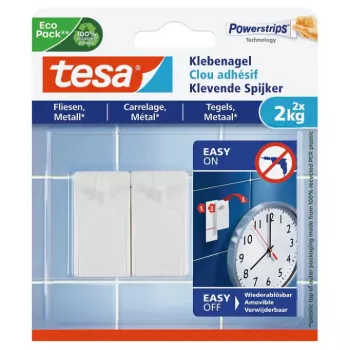 Universal indoor storage hook Tesa 77762-00000-01 — white, pack of 2