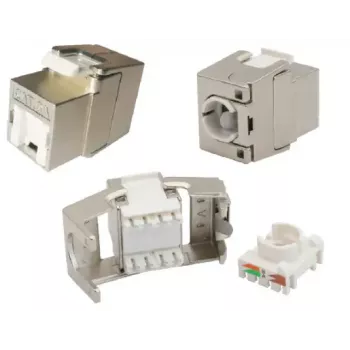 Keystone module EFB Elektronik E-20093, flat construction, silver, RJ-45 connector