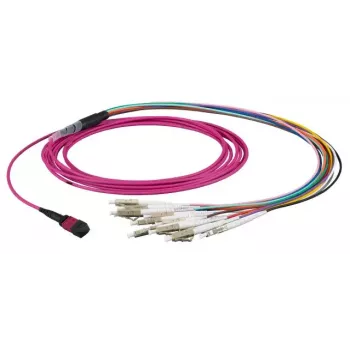 Fibre optic cable EFB Elektronik MTPF12LCOM5-5 — OM5, MTP to 12×LC, 5 m, purple