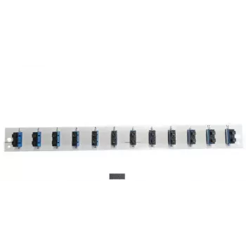 Patch panel accessory EFB Elektronik SB-FP-12SC-D-V-OM3 — 1U rack mount, 12 SC, grey, 432×13×43.5 mm