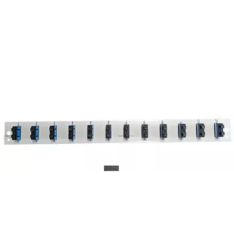Patch panel accessory EFB Elektronik SB-FP-12SC-D-V-OM3 — 1U rack mount, 12 SC, grey, 432×13×43.5 mm