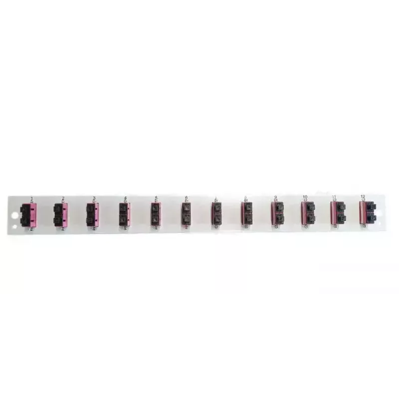 Patch panel accessory EFB Elektronik SB-FP-12SC-D-V-OM3 — 1U rack mount, 12 SC, grey, 432×13×43.5 mm