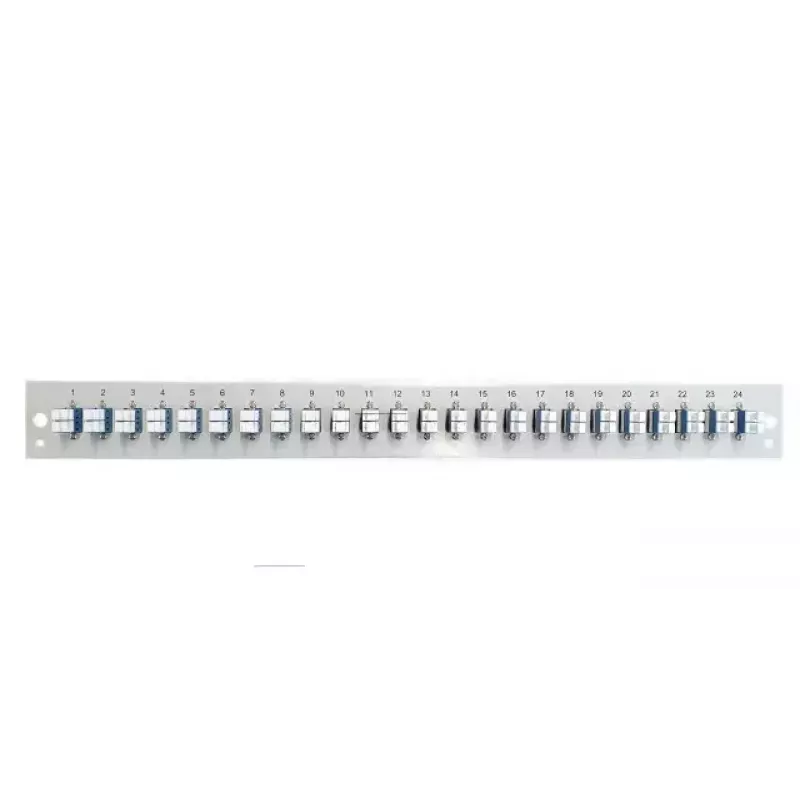 Patch panel accessory EFB Elektronik SB-FP-24SC-S-OM3 — 1U rack, 24 SC OM3 ports, grey, 432×13×43.5 mm