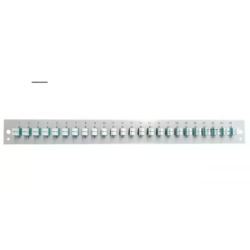 Patch panel accessory EFB Elektronik SB-FP-24SC-S-OM3 — 1U rack, 24 SC OM3 ports, grey, 432×13×43.5 mm