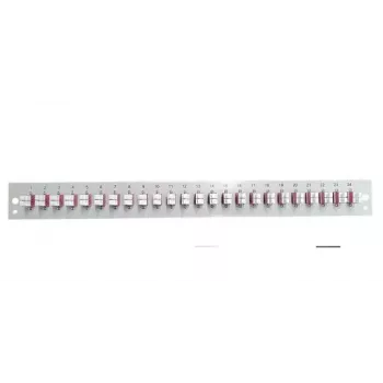 Patch panel accessory EFB Elektronik SB-FP-24SC-S-OM3 — 1U rack, 24 SC OM3 ports, grey, 432×13×43.5 mm