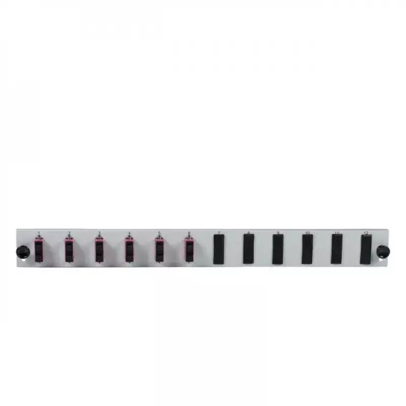 Patch panel accessory EFB Elektronik SB-FP-6SC-D-V-OM3, 1U rack mount, 432×13×43.5 mm, grey
