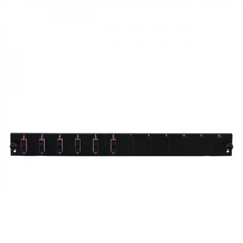 Patch panel accessory EFB Elektronik SB-FP-6SC-D-V-OS2 — 1U rack, 432×13×43.5 mm, grey