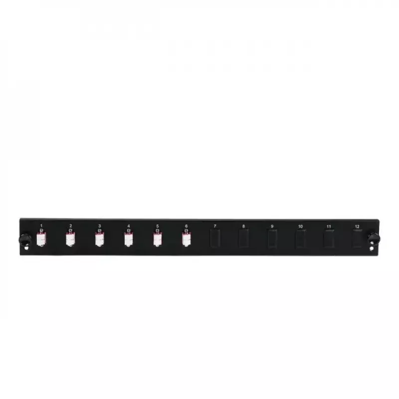 Patch panel accessory EFB Elektronik SB-FP-6SC-S-OM3 — 1U rack mount, 6x SC, OM3, 432×13×43.5 mm, grey