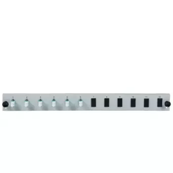 Patch panel accessory EFB Elektronik SB-FP-6SC-S-OM3 — 1U rack mount, 6x SC, OM3, 432×13×43.5 mm, grey