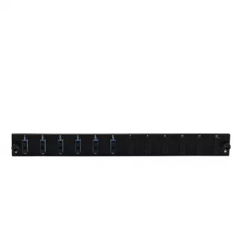 Patch panel accessory EFB Elektronik SB-FP-S-6SC-D-V-OS2 — 1U rack mount, 6 SC duplex, black, 432×13×43.5 mm