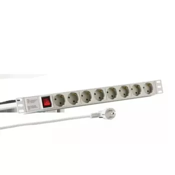Power extension EFB Elektronik EK631DE.2GR — 2 m cable, 8 CEE AC outlets, indoor, grey