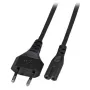 Power cable EFB Elektronik Euro‑C7, 180° angled, black, 5 m, 2×0.75 mm²