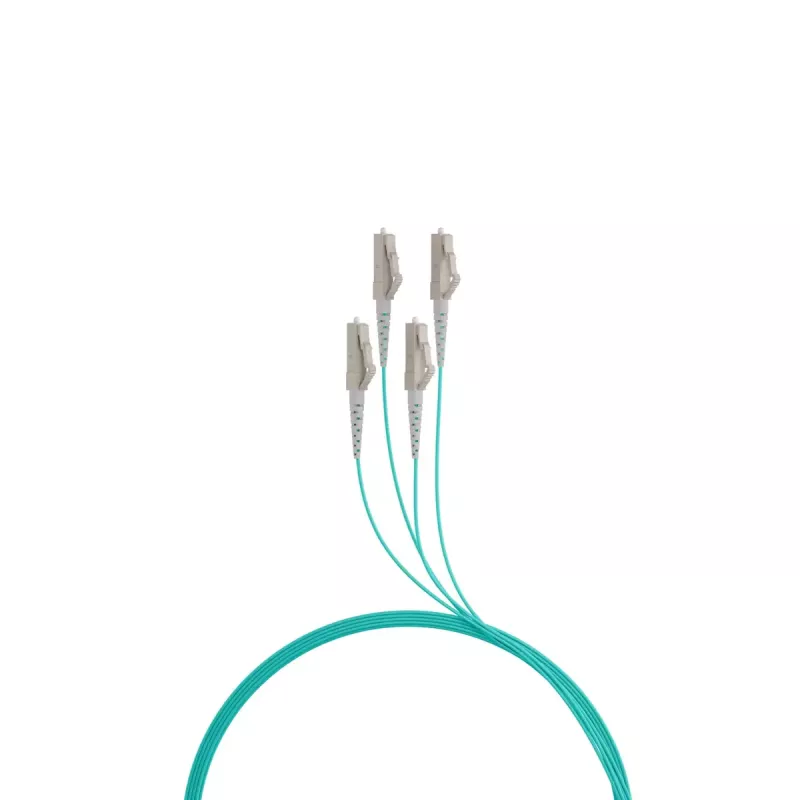 Fibre optic cable EFB Elektronik O8303S10OM3 4x LC OM3 10 m Aqua Beige Black