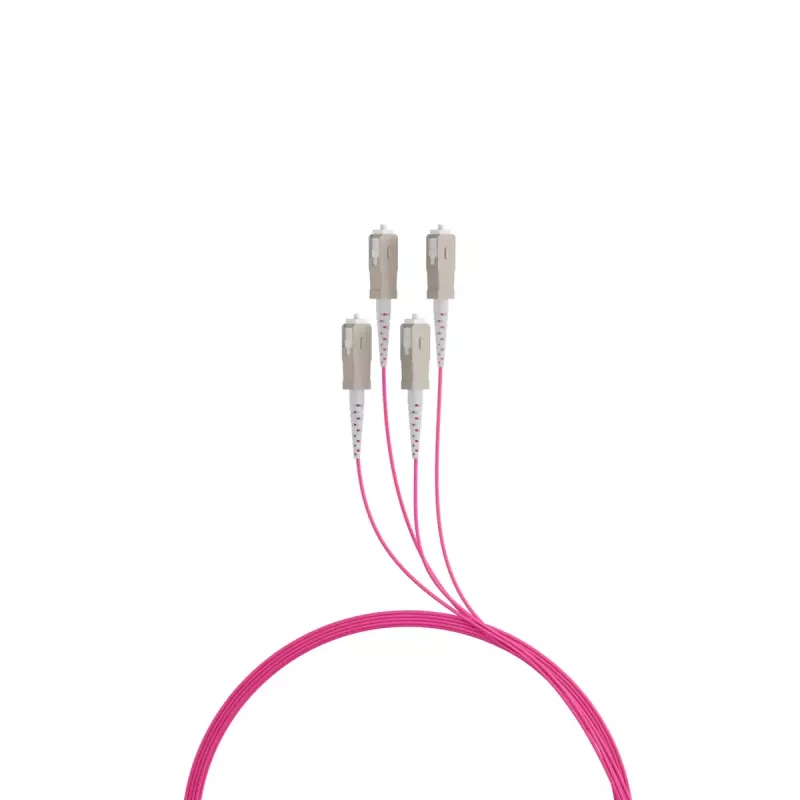 Fibre optic cable EFB Elektronik O8301S10OM4 4x SC OM4 10 m Beige Black Magenta