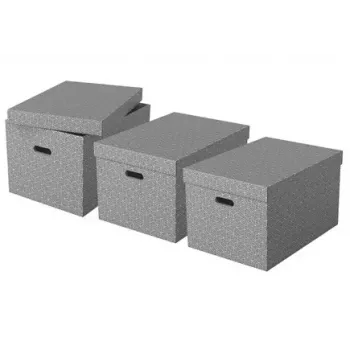Storage box ESSELTE 628287 rectangular cardboard grey 355×510×305 mm