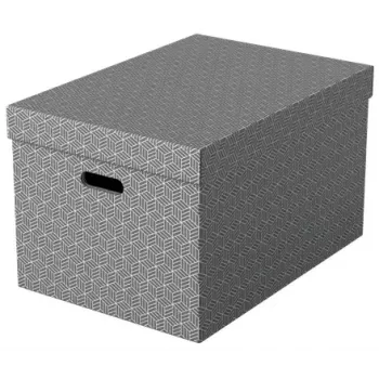 Storage box ESSELTE 628287 rectangular cardboard grey 355×510×305 mm