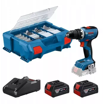 Cordless Drill Driver Bosch GSR 18V-65, 18 V, kit with 2x 4.0 Ah batteries and L-Boxx