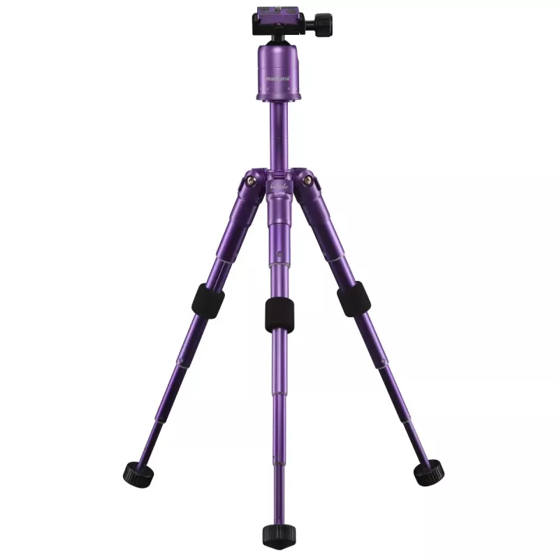 Tripod Mantona 21188 for Digital/Film Cameras 3 Legs Purple