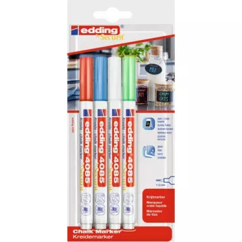 Marker set Edding 4085/4B chalk marker 1–2 mm tip, 4‑piece pack