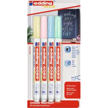Marker set Edding 4085/4P chalk marker 1–2 mm tip, pastel colors, 4-piece pack