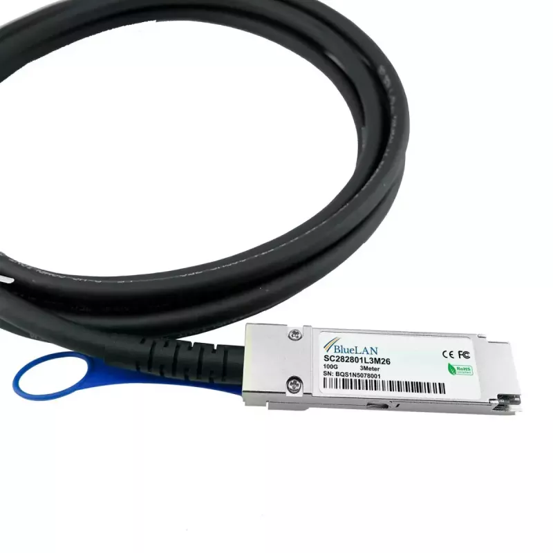 DAC Cable BlueOptics AT-QSFP28-2CU-BL QSFP28 QSFP28 InfiniBand 2m Black