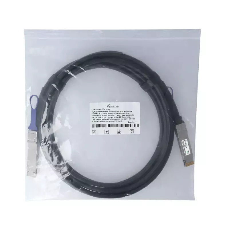 DAC Cable BlueOptics PAN-QSFPDD-DAC-1M-BL QSFP-DD InfiniBand 1m Black