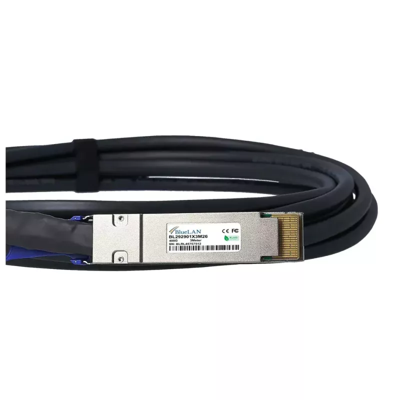 DAC Cable BlueOptics PAN-QSFPDD-DAC-1M-BL QSFP-DD InfiniBand 1m Black
